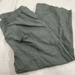 J. Jill Green Wide Leg Pleated Front Pull On Pants Size L